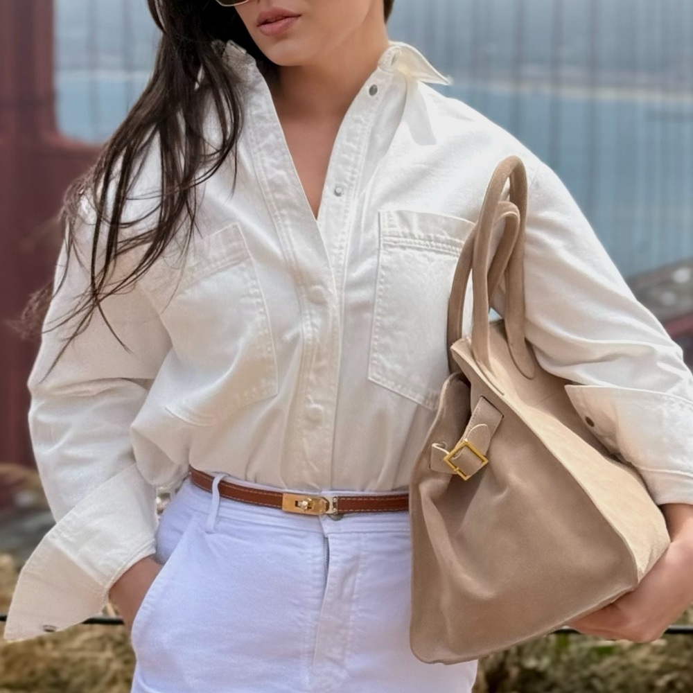 Zara White Jeans Jacket